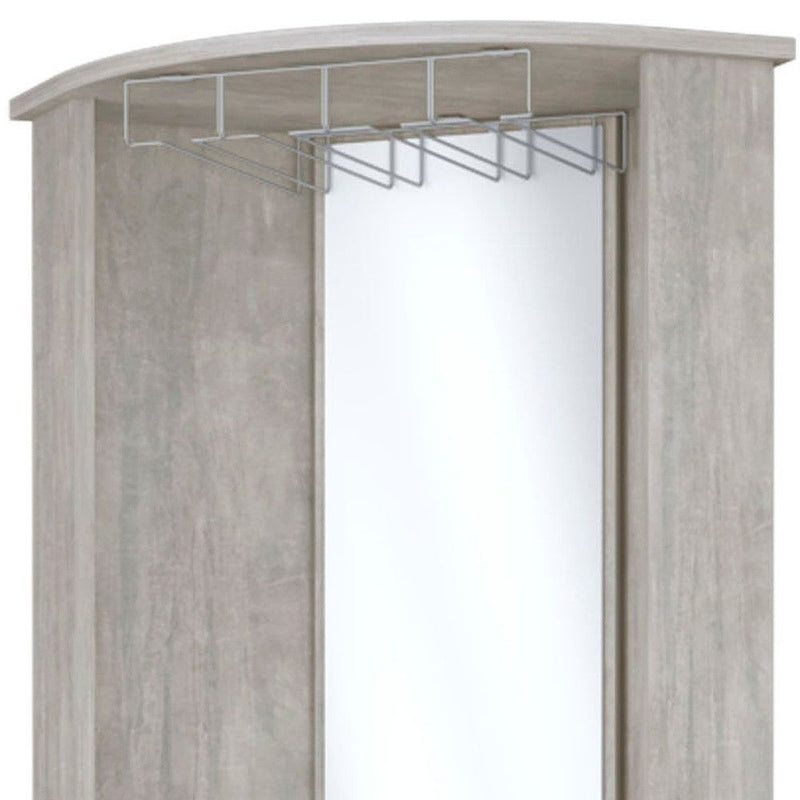 75" Wood Corner Bar Cabinet With Two Doors - Gray