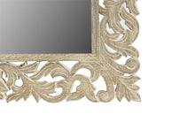 Load image into Gallery viewer, 35" Floral Carved Solid Framed Accent Mirror - Gray

