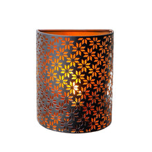Load image into Gallery viewer, 8" Battery Operated Lamp With Pierced Cylinder Shade - Bronze

