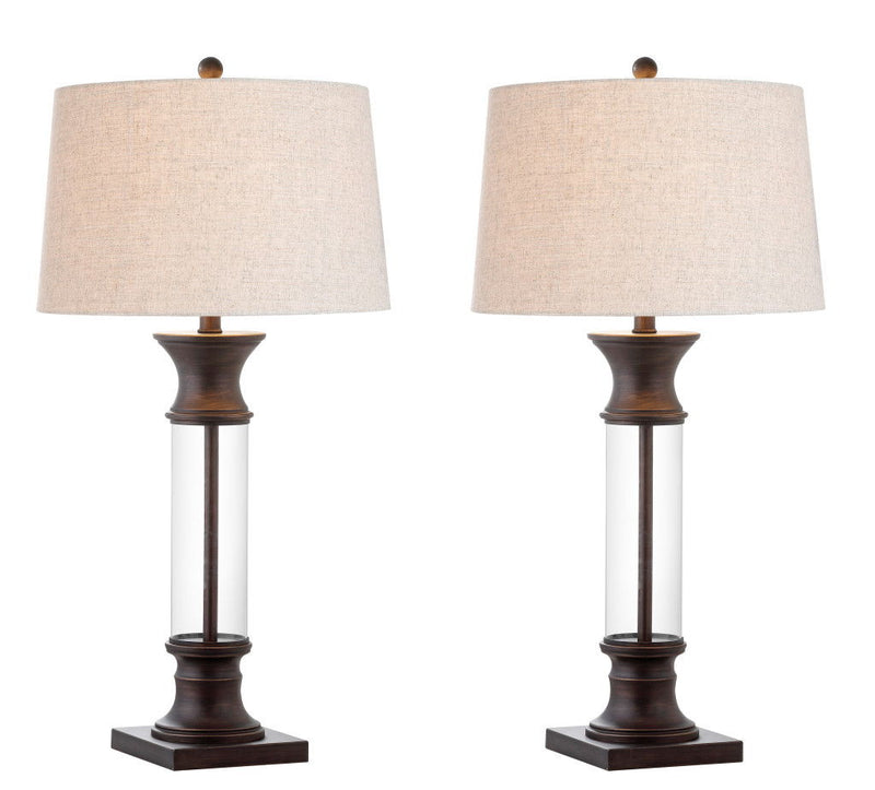 Novelty Table Lamps With Empire Shades (Set of 2) - Bronze