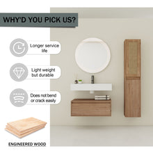 Load image into Gallery viewer, Contemporary Wall Mounted Bathroom Vanity With Resin Sink And 2 Side Cabinet - Imitative Oak
