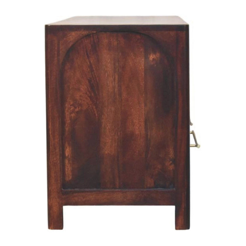 Solid Wood Fireplace TV Stand (720017) - Brown