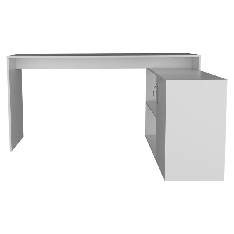 L Shape Writing Desk - White