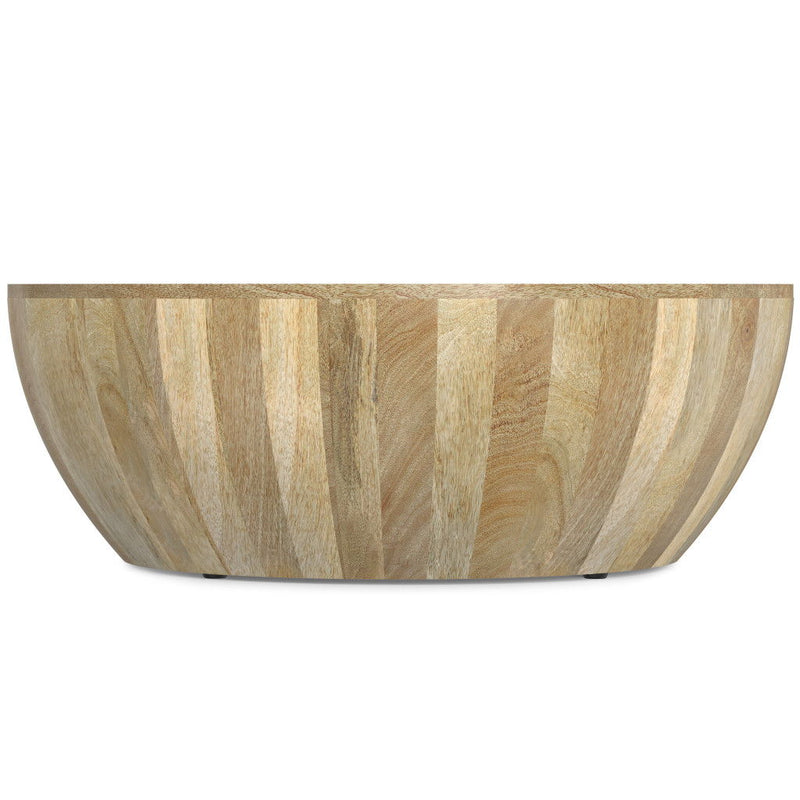 34" Solid Wood Round Solid Coffee Table - Natural