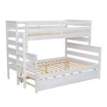 Load image into Gallery viewer, Wood Twin over Full Bunk Bed with Twin Size Trundle, White
