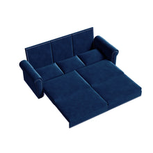 Load image into Gallery viewer, 3 In 1 Convertible Sleeper Sofa With Nailhead Trim &amp; Rolled Arm
