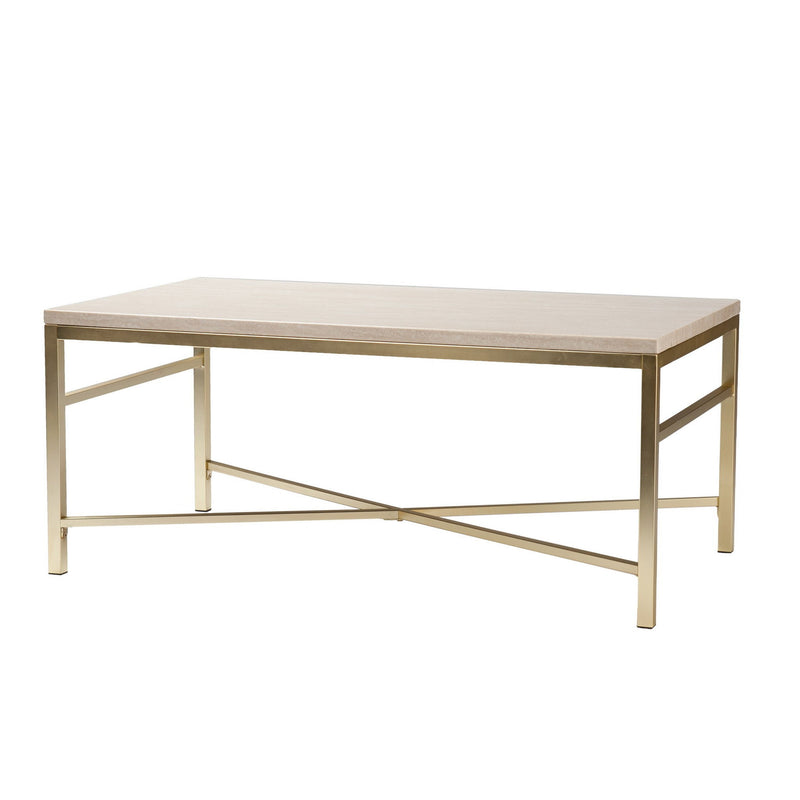Manufactured Wood And Metal Rectangular Coffee Table - Off White