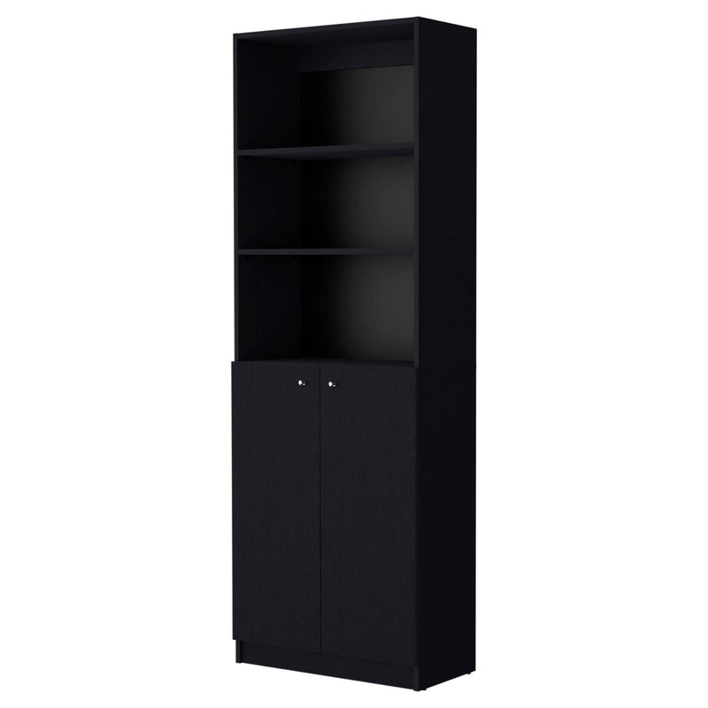 Five Tier Bookcase With Two doors (546189) - Black