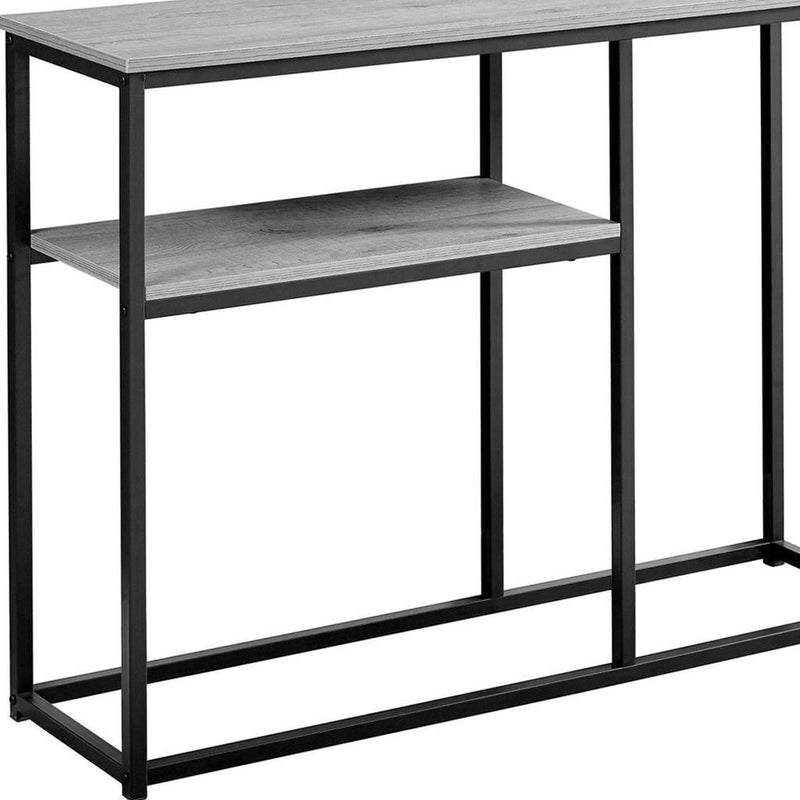 Frame Console Table With Storage - Gray And Black