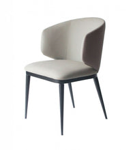 Load image into Gallery viewer, Upholstered Faux Leather Wing Back Dining Arm Chair - Beige
