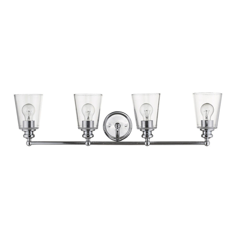 Metal And Glass Vanity Flush Mounted Sconce (398767) - Silver And Clear