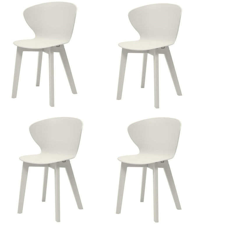 Heavy Duty Plastic Dining Side Chair (Set of 4) - White