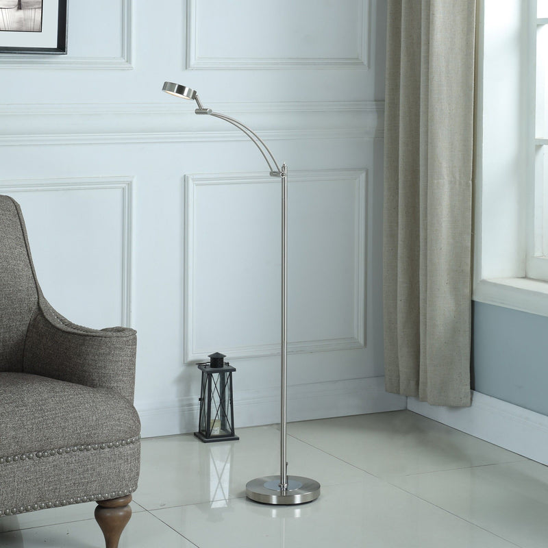 Adjustable LED Task Floor Lamp - Nickel