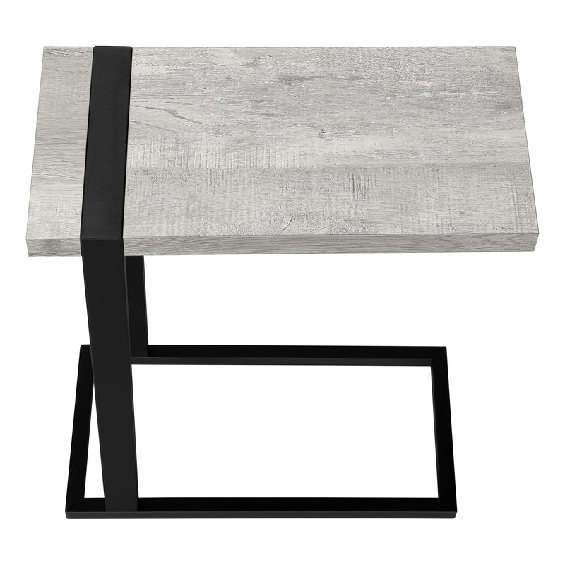 Distressed Wood And Metal End Table - Gray / Black