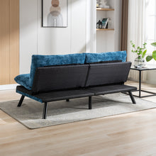 Load image into Gallery viewer, Convertible Sofa Bed  Loveseat Futon Bed Breathable Adjustable Lounge Couch with Metal Legs,Futon Sets for Compact Living Space  Chenille-Blue
