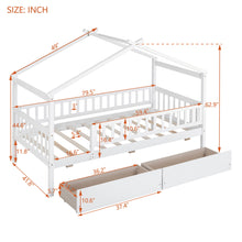 Load image into Gallery viewer, House Bed With 2 Drawers
