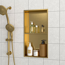 Load image into Gallery viewer, Modern Stainless Steel Shower Niche Double Shelf For Bathroom
