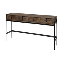 Load image into Gallery viewer, Solid Wood Console Table And Drawers - Brown And Black
