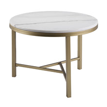 Load image into Gallery viewer, Marble Round End Table - Gold / White
