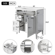 Load image into Gallery viewer, Bathroom Vanity With Top Sink, Modern Bathroom Storage Cabinet With 2 Drawers And A Tip-Out Drawer
