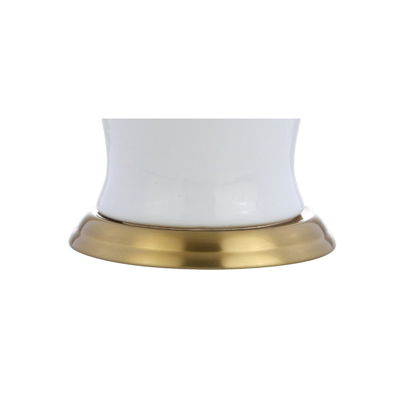 29" Urn Table Lamp With Drum Shade - White