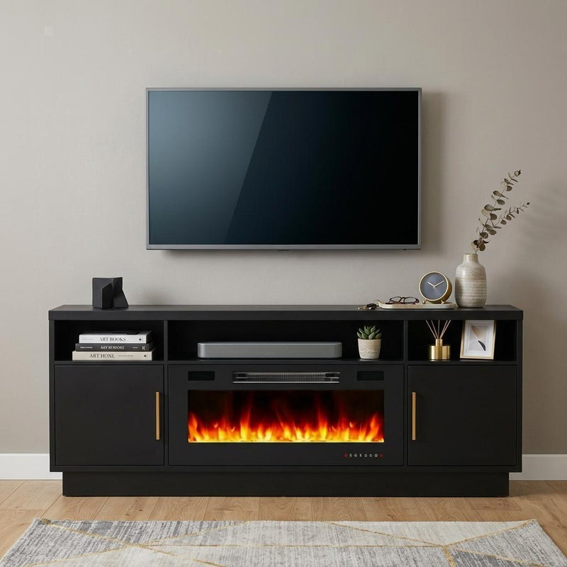 Fireplace TV Stand With Fireplace (734202) - Black