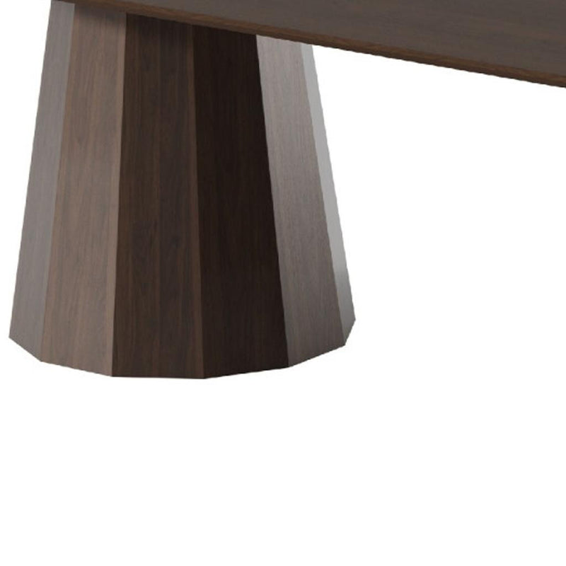 86" Wood Double Pedestal Base Oval Dining Table - Walnut
