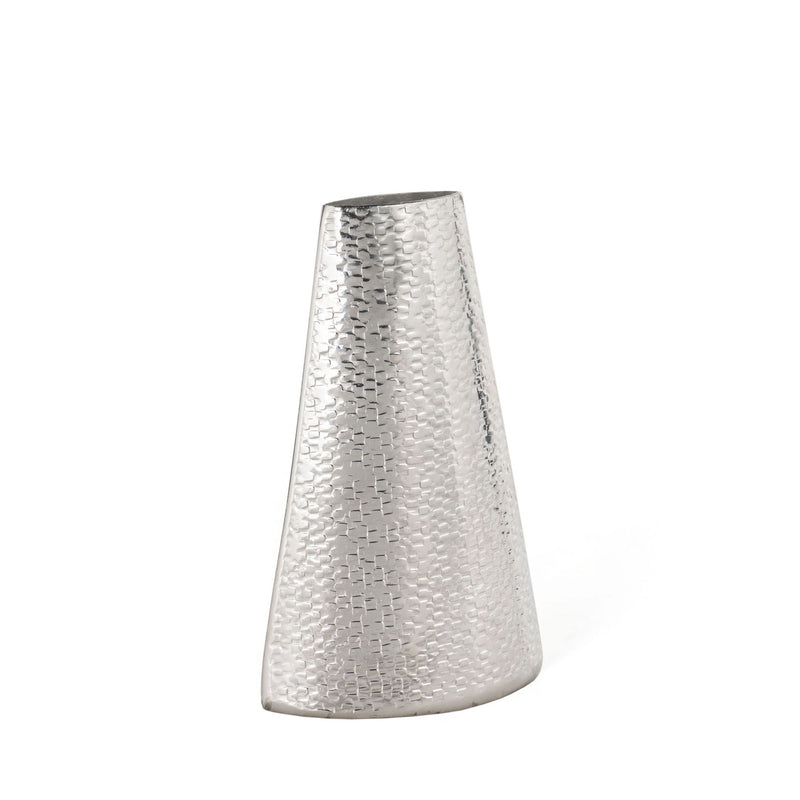 Hammered Cone Table Vase - Silver