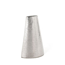 Load image into Gallery viewer, Hammered Cone Table Vase - Silver
