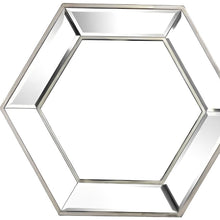 Load image into Gallery viewer, 18" Hexagon Glass Framed Accent Mirror - Silver
