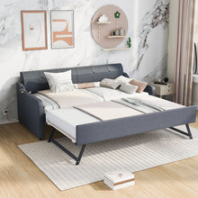Load image into Gallery viewer, Upholstered Daybed With Trundle And USB Charging
