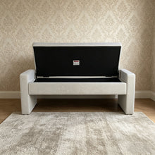 Load image into Gallery viewer, Upholstered Ottoman Bench With Storage - Dark Gray
