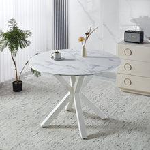 Load image into Gallery viewer, Cross Leg Dining Table With Round Top, For 4 - 6 People - White
