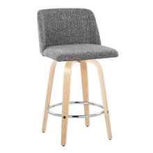 Load image into Gallery viewer, Toriano - Contemporary Fixed-Height Counter Stool With Swivel And Round Footrest (Set of 2)
