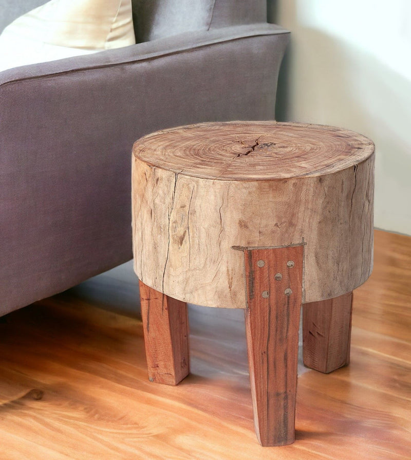 Round Ottoman - Brown