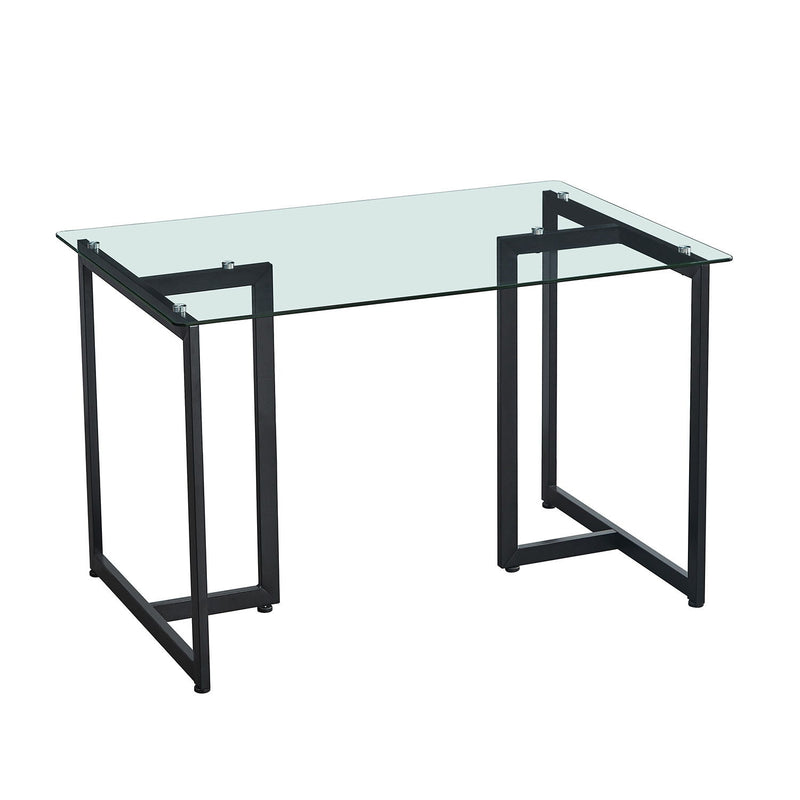 47" Glass And Metal Dining Table - Clear