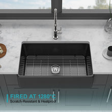 Load image into Gallery viewer, Elegant Farmhouse Apron Front Ceramic Single Bowl, Kitchen Basin
