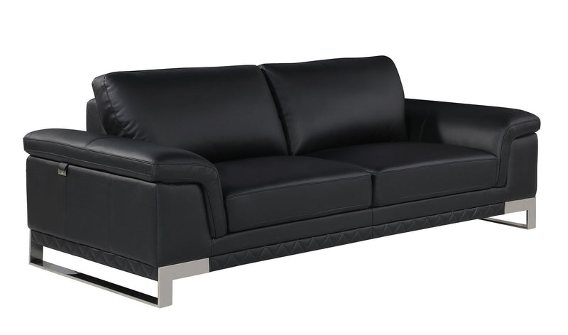 Italian Leather Sofa (720447) - Black
