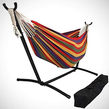 Load image into Gallery viewer, Regatta Stripe Two Person Hammock With Stand - Pink
