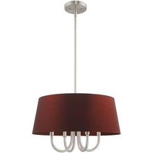 Load image into Gallery viewer, 20" Four Light Dimmable Chandelier With Shades - Nickel
