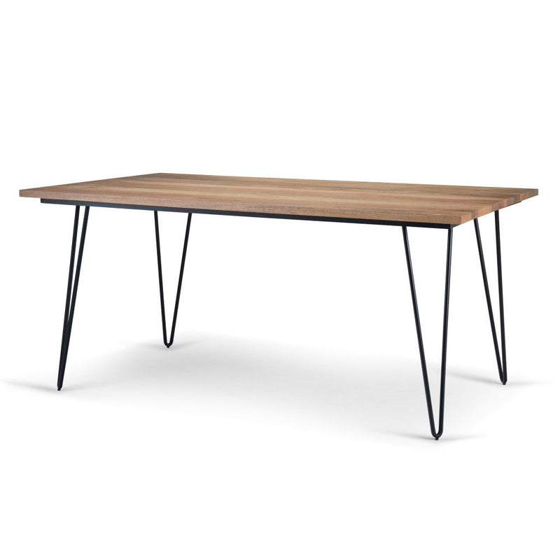 66" Solid Wood Iron Dining Table - Natural / Black