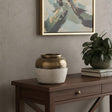 Load image into Gallery viewer, Block Round Table Vase - Antiqued Bronze / Light Gray

