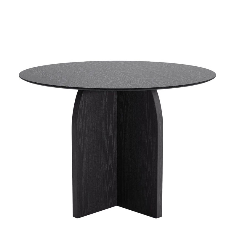 42" Solid Wood Pedestal Base Round Top Dining Table - Black