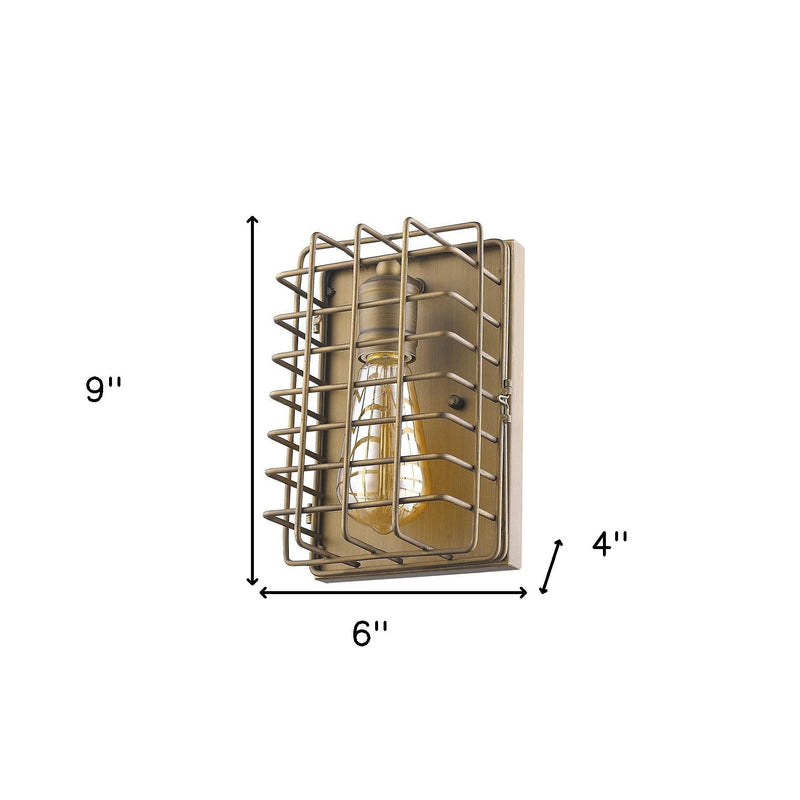 Light Cage Wall Sconce - Gold