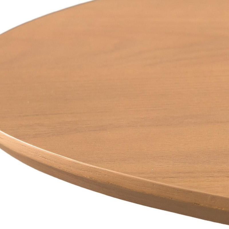 Double Pedestal Base Oval Wood Dining Table - Light Brown / Natural