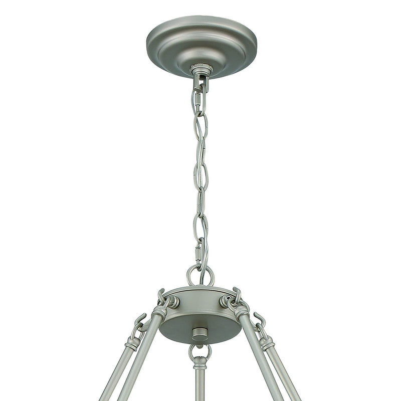 Shaded Ten Light Metal Dimmable Chandelier With Shades - Silver