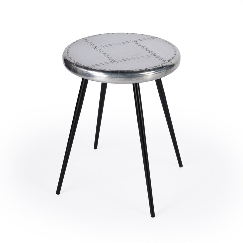 Iron Round End Table - Silver