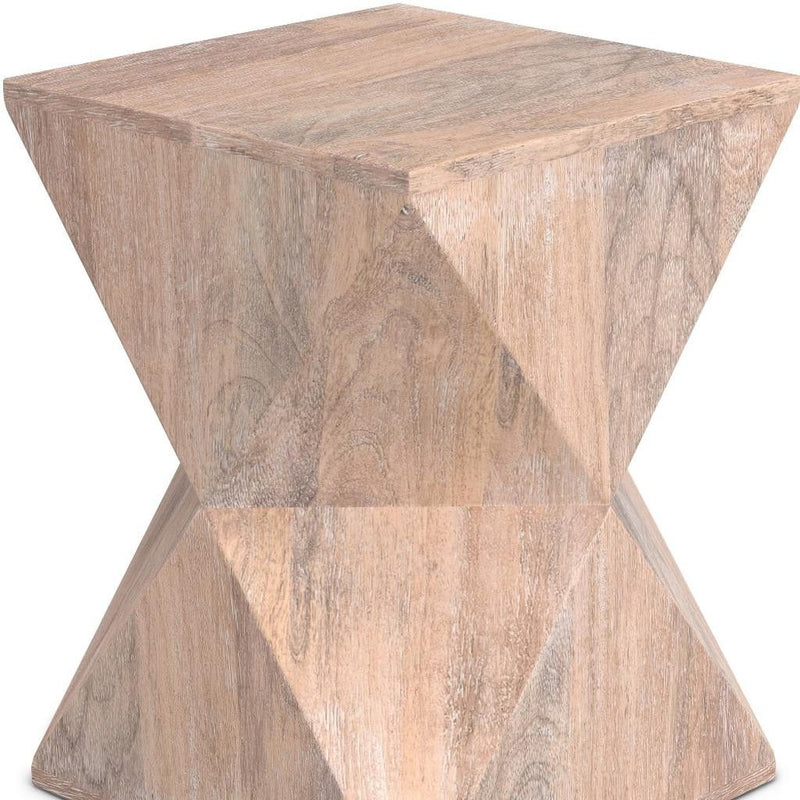 19" Solid Wood Square End Table - Natural