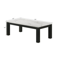 Load image into Gallery viewer, Modern 3 Piece Living Room Table Set With Faux Marble Top Wooden - Black / White
