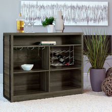 Load image into Gallery viewer, Garrison - 5 Shelf Home Bar Wine Cabinet With Stemware Racks And 12 Bottle Wine Storage - Oak
